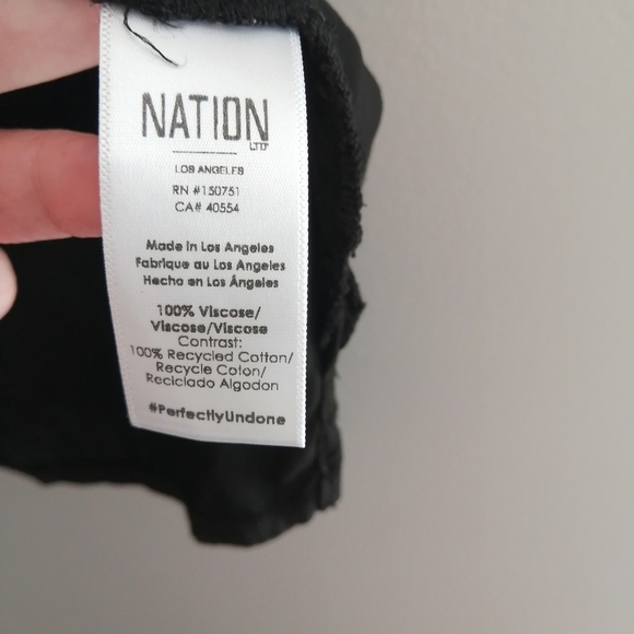 Nation LTD Satin Viscose V-neck Tee Large *Flaw - Picture 6 of 16
